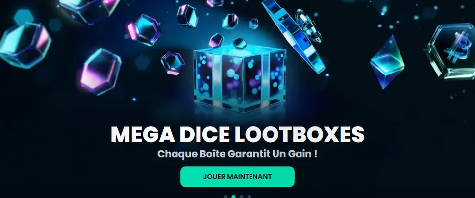 Mega Dice — 200 % jusqu'à 1 BTC + 50 tours gratuits
